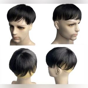 2" Or 4" Toupee Wigs for Man Prosthetic Hair Male 100% Human Hair Blakc Or Brown
